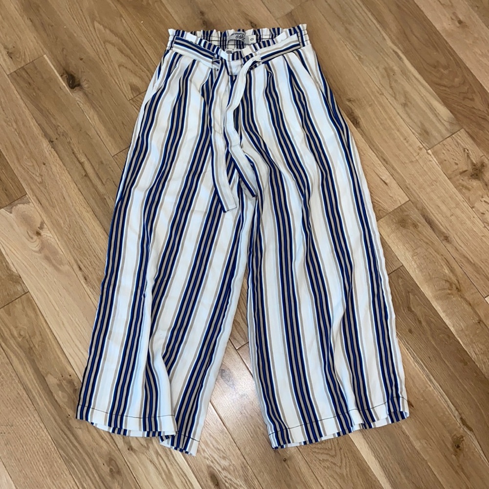 STRIPED WIDE LEG SUMMER PANTS💙